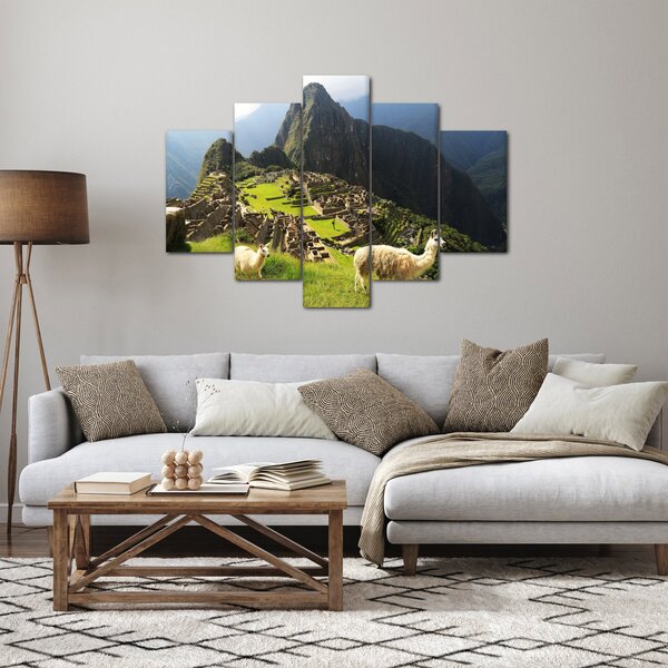 Obraz - Lamy v Machu Picchu (150x105 cm)