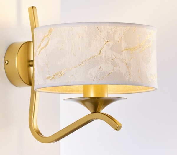 Jupiter 2111 - Nástenné svietidlo KASZMIR 1xE27/15W/230V biela/zlatá/mramorový dekor