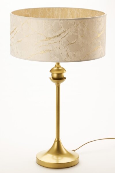 Jupiter 2112 - Stolová lampa KASZMIR 1xE27/15W/230V biela/zlatá/mramorový dekor