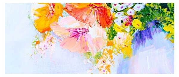 Obraz - Kvety, maľba (120x50 cm)