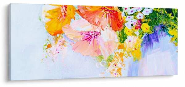Obraz - Kvety, maľba (120x50 cm)