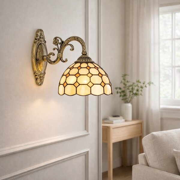 Brilagi - Tiffany vitrážová nástenná lampa DORAN 1xE27/40W/230V