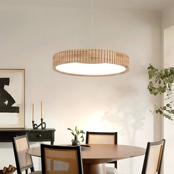 Brilagi - Závesné LED svietidlo na lane FALCON WOOD MODERN LED/30W/230V pr. 45 cm drevo