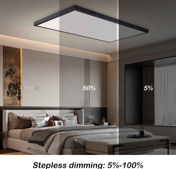 Brilagi-LED Stmievateľné kúpeľňové svietidlo FRAME SMART LED/96W/230V IP44 čierne + diaľkové ovládanie