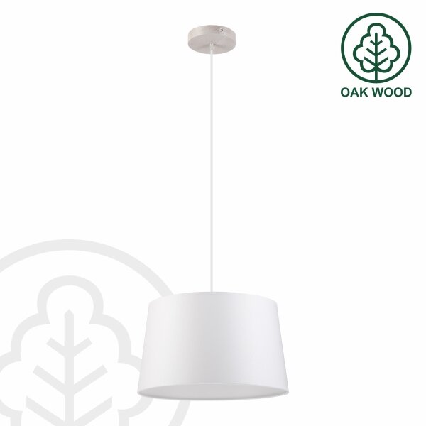 Luster na lanku AIDA 1xE27/60W/230V priemer 35 cm dub/biela