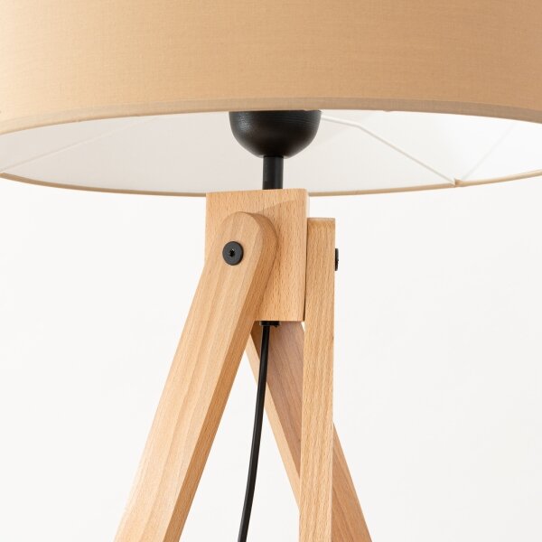 Sollux SL.1905 - Stojacia lampa NATT 1xE27/15W/230V béžovo-hnedá