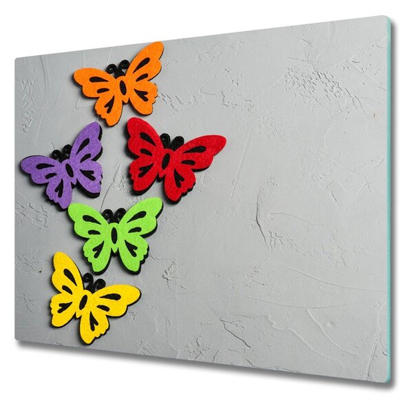 Sklenená doska na krájanie Farebné motýle 60x52 cm