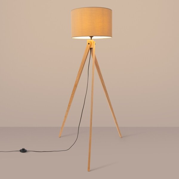 Sollux SL.1905 - Stojacia lampa NATT 1xE27/15W/230V béžovo-hnedá