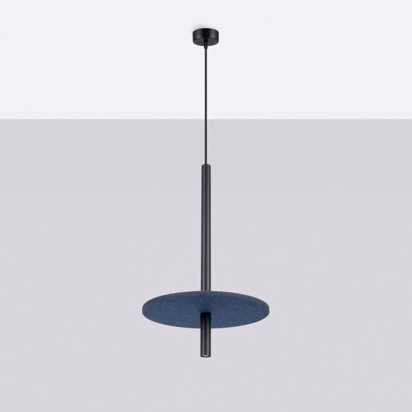 Sollux SL.1881 - Luster na lanku FELTRO 1xG9/8W/230V čierna/modrá