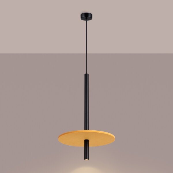 Sollux SL.1880 - Závesný luster FELTRO na lanku 1xG9/8W/230V čierna/žltá