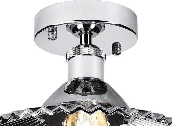 Prisadený luster TRISH 1xE27/15W/230V lesklý chróm/dymová čierna