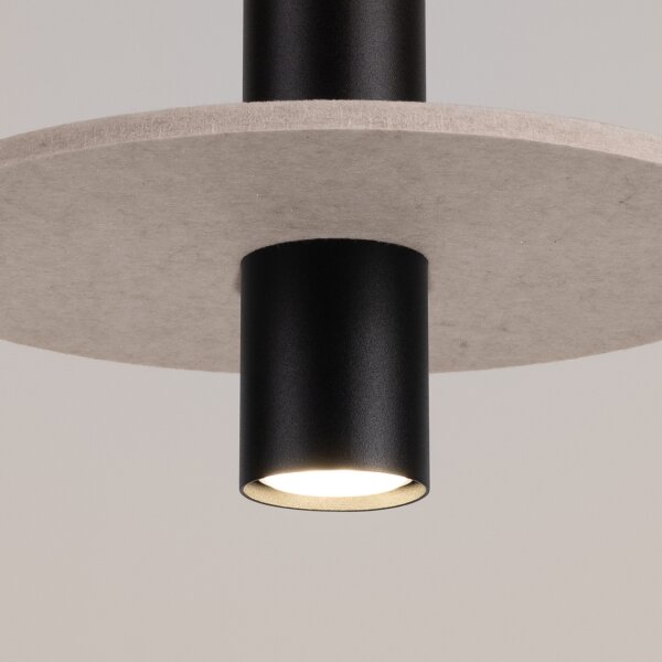 Sollux SL.1882 - Závesný luster PELTA na lane 1xGU10/10W/230V čierna/krémová