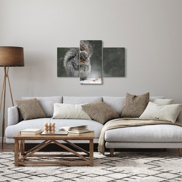 Obraz - Veverička v zime (90x60 cm)