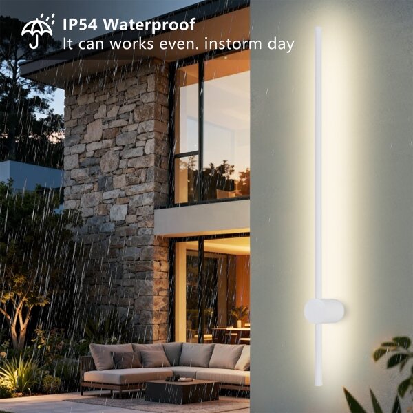 Brilagi - LED vonkajšie nástenné svietidlo AURA, 20 W, 230 V, 3000 K, IP54, 97 cm, biela, CRI 90