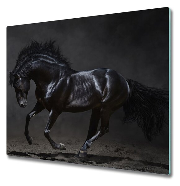 Sklenená doska na krájanie Čierny kôň 60x52 cm