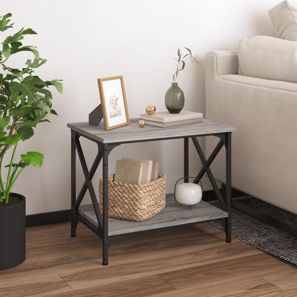 Bočný stolík sivý dub sonoma 55x38x45 cm spracované drevo