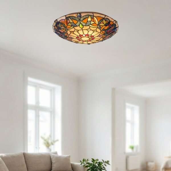 Brilagi - Tiffany vitrážové stropné svietidlo LUISA 2xE27/60W/230V priemer 40 cm