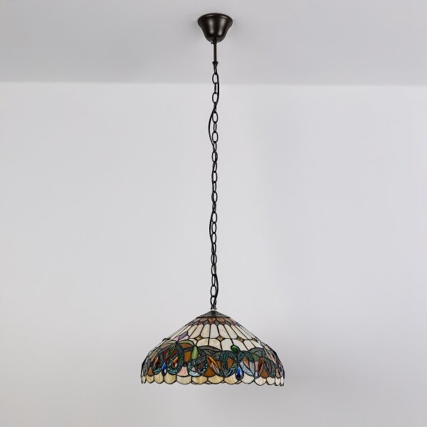 Brilagi - Tiffany vitrážový luster na reťazi LUISA 2xE27/60W/230V