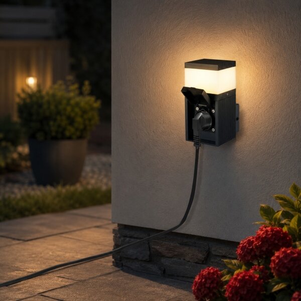 Brilagi - Vonkajšia lampa so zásuvkou SCHUKO PILLAR 1xG9/11W/230V IP44 antracit
