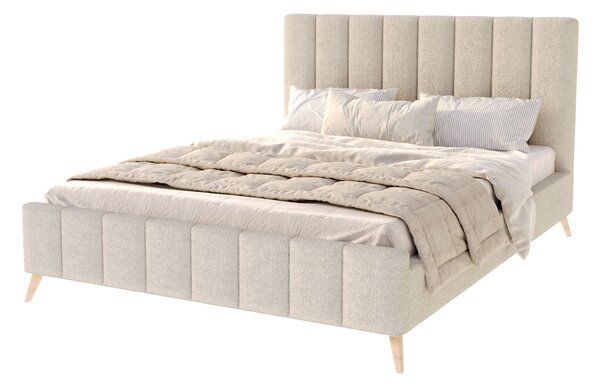 Čalúnená manželská posteľ Safar - krémová Rozmer: 140x200