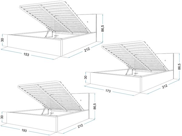 Čalúnená manželská posteľ s úložným priestorom Stuly - zelená Rozmer: 160x200
