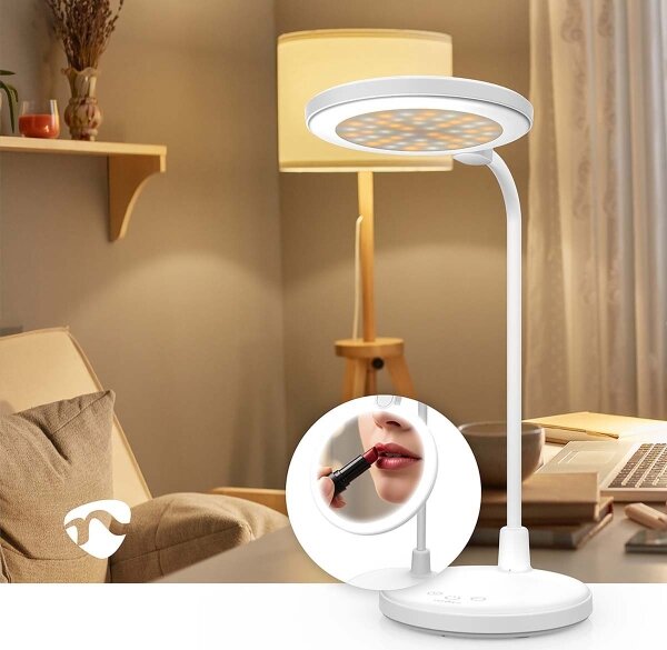 Nedis LTLRM11WT - LED stmievateľná nabíjateľná dotyková lampa LED/6W/1200 mAh 3000/4000/5700K biela