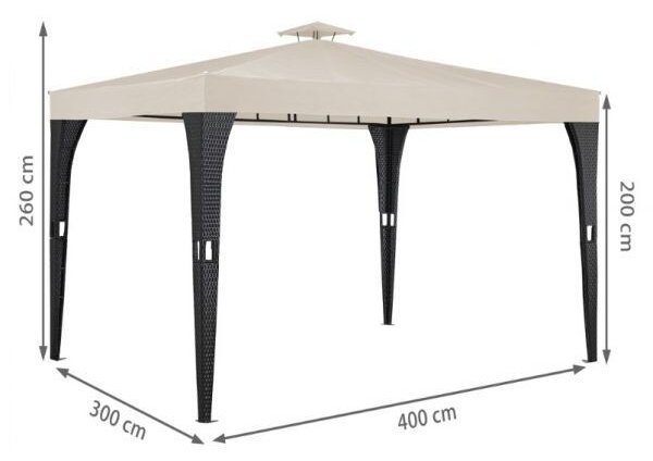 Ratanový altánok 3x4 m