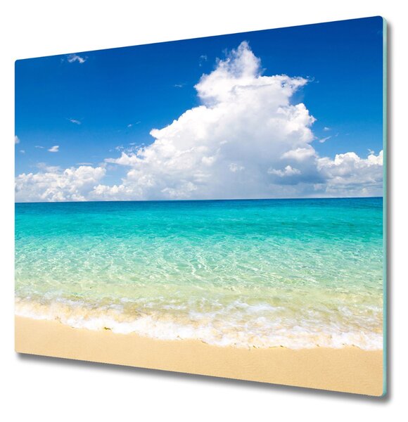 Sklenená doska na krájanie Pláž paradise 60x52 cm