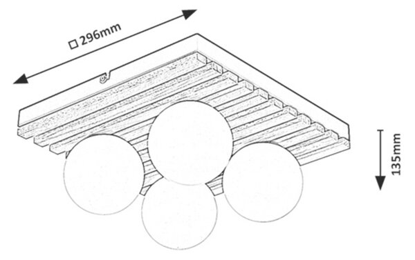 Stropné svietidlo 4x G9 drevo IP20 Rabalux NOXELLE 71462