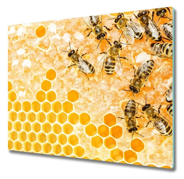 Sklenená doska na krájanie Pracovné včely 60x52 cm