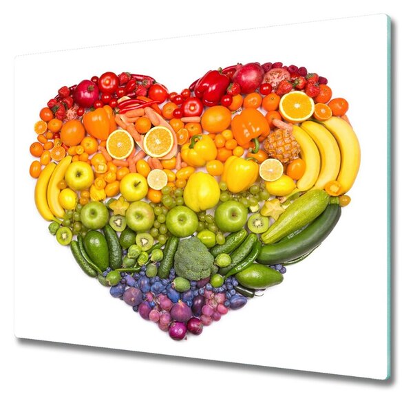 Sklenená doska na krájanie Zeleninové srdce 60x52 cm