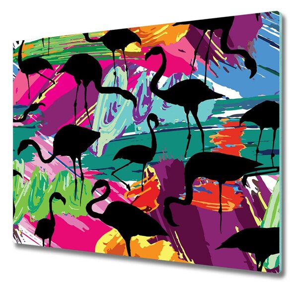 Sklenená doska na krájanie Flamingos 60x52 cm