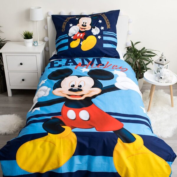 Jerry Fabrics Obliečky Mickey Team - Modrá | 140 x 200 cm / 70 x 90 cm
