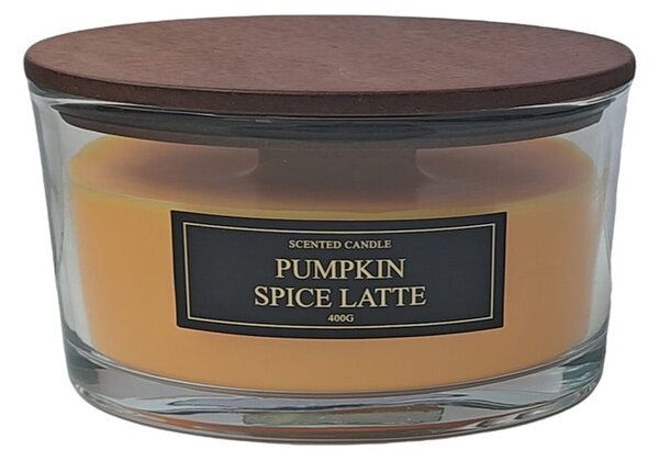 Sinsay - Vonná sviečka s dreveným knôtom Pumpkin Spice Latte - oranžová