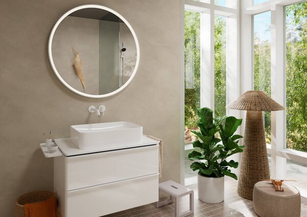 Hansgrohe Tecturis S - Páková umývadlová batéria EcoSmart+ pod omietku s výtokom 225 mm, biela matná 73351700