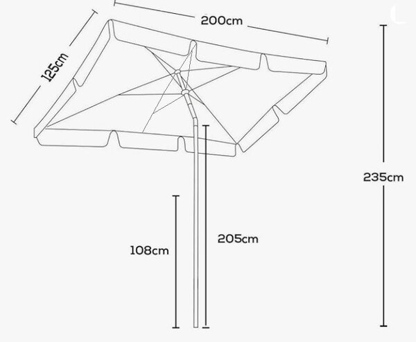 Profitent Slnečník Basic 125x200 tmavobéžový