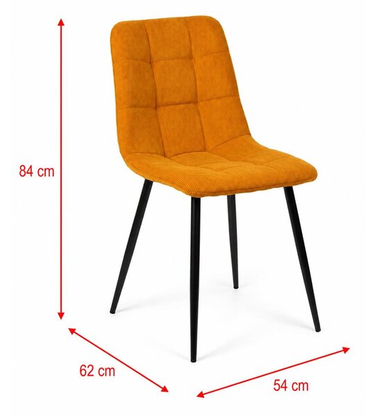 Set - 4 ks Jedálenská stolička AVENBERG ARDEN, žltá