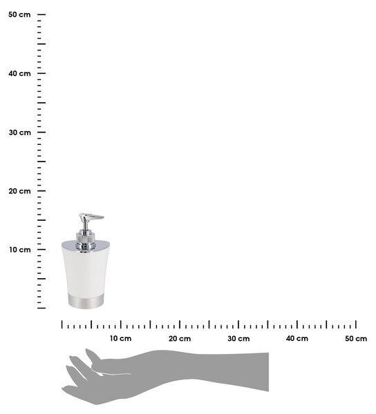 Dávkovač mydla Cuesta, biela/s chrómovými prvkami, 280 ml