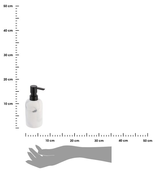 Dávkovač mydla Everist Marble, biela/s čiernymi prvkami, 300 ml