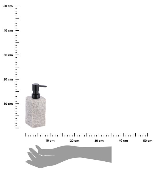 Dávkovač mydla Estiarte, sivá/s čiernymi prvkami, 260 ml