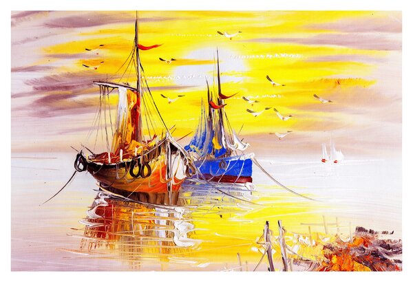 Obraz - Maľba loďou (90x60 cm)