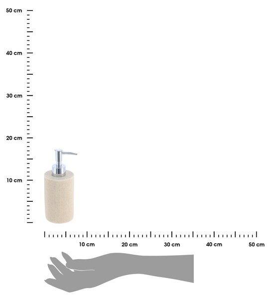 Dávkovač mydla Porzio, piesková/s chrómovými prvkami, 310 ml