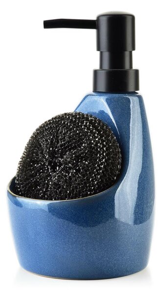Dávkovač mydla Sansa, modrá/s čiernymi prvkami, 400 ml