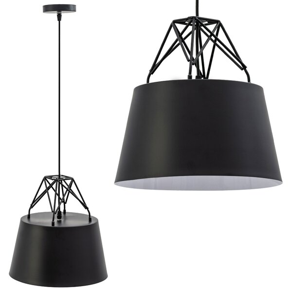 Toolight Toolight, závesná kovová stropná lampa 1xE27 APP422-1CP, čierna, OSW-00552