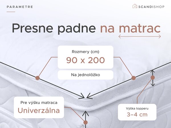 Dvojvrstvový chránič matraca - TOPPER 90x200 cm