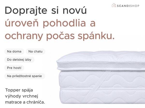 Dvojvrstvový chránič matraca - TOPPER 90x200 cm