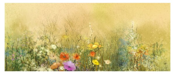 Obraz - Maľovaná lúka (120x50 cm)