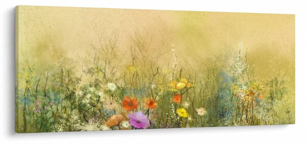 Obraz - Maľovaná lúka (120x50 cm)