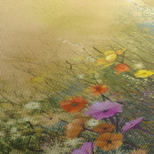 Obraz - Maľovaná lúka (s hodinami) (90x30 cm)