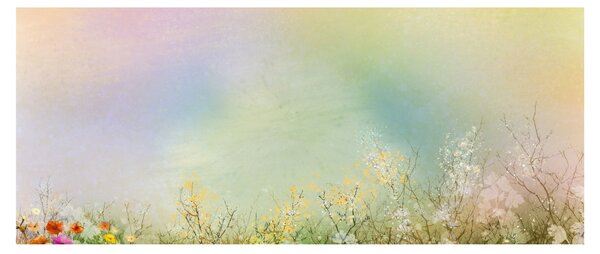 Obraz - Maľovaná lúka 2 (120x50 cm)